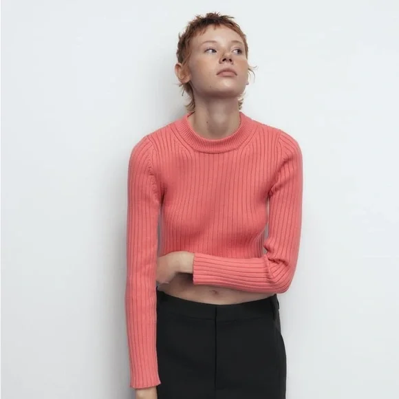 Zara Rounded Hem Knit Sweater M - Picture 3 of 6